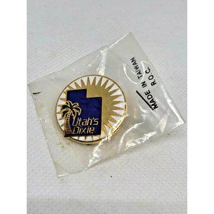 Utah Dixie Palm Tree Circle GMWS Hat Lapel Button Pin